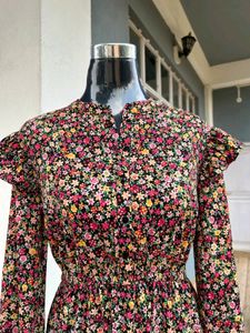Floral Printed Flared Dress