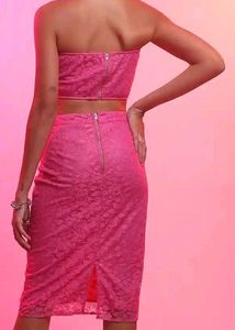 Tokyo Talkies Pink Strapless Co-Ords