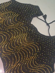 Black &amp; Gold Embellished Blouse