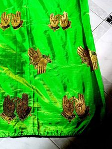 Green Embroidered Saree