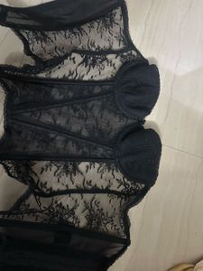 Sexy Black Net Corset
