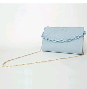 Iykyk Compact Cube Patterned Blue Sling Bag