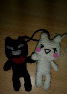 Black N White Toro Cat Crochet Charm
