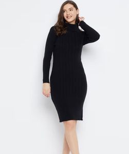 Black Knit Bodycon Dress