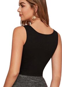 Chic Black Mesh Panel Tank Top