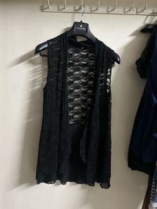 Lace Open Front Vest