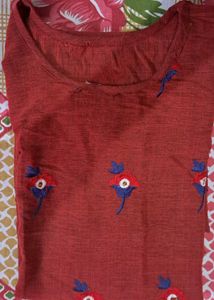 Maroon Color Straight Kurta