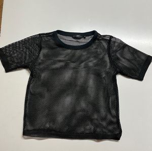 Black Mesh Crop Top