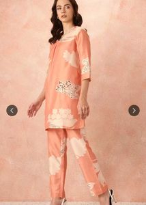Peach Floral Print Co-ord Set