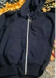 Navy Blue Cropped Hoodie