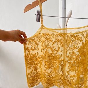 Golden Lace Cami Top