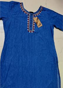 new Denim Embroidered Kurta