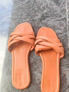 Black And Orange Flipflops