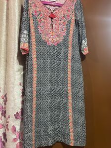 Biba Printed Kurta with Dupatta