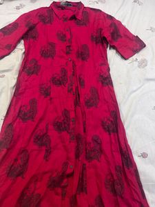 Red Paisley Shirt Dress