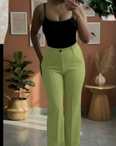 Green High-Waisted Trousers