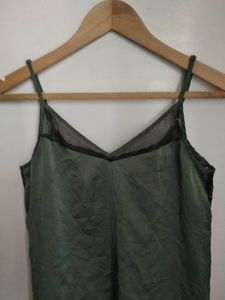 Olive Green Cami with Lace