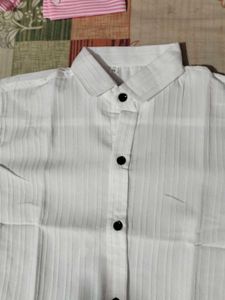 White Striped Button-Down Shirt