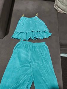 Teal Pleated Top