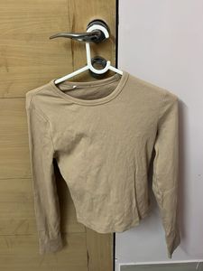 Beige Long Sleeve Top