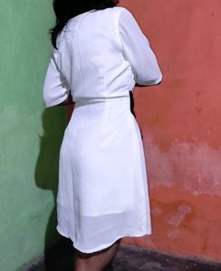 White Pretty Frock With Lace Detailing In Waist🖤?