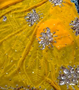 Chiffon Bright Yellow ✨Saree Blouse