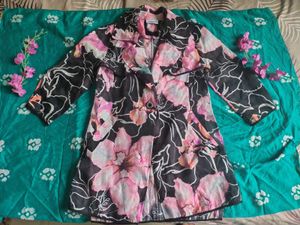 Floral Print Trench Coat