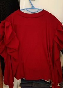 Maroon (Red) Puff Sleeve Top