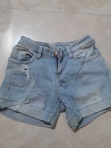 Denim Distressed Shorts