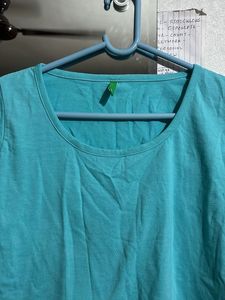 Aqua Long Sleeve Crop Top