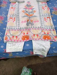 Beautiful Embroidery Off white Suit