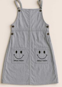 Pinafore Dress with Smiley Pockets