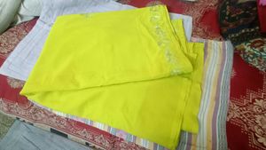 Lemon Yellow Georgette Design Saree