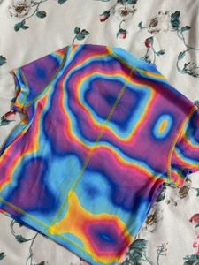 Ribbed Print Top