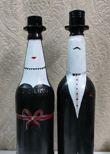 Both Charming Bottle Art - The Wedding Couple