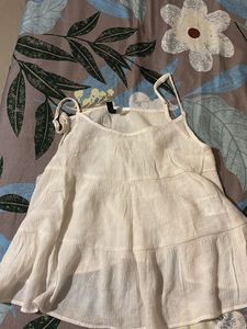 White Tiered Tank Top