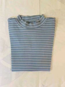 Striped Mock Neck Top