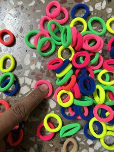 100 Pcs Of Neon Color Mini Hair Rubber Band