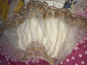 Gown Designer Embroidary With Poncho