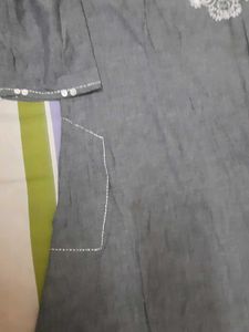 Grey Embroidered Kurta