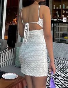 White Cut Out Backless Dress