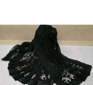 Elegant Black Lace Saree
