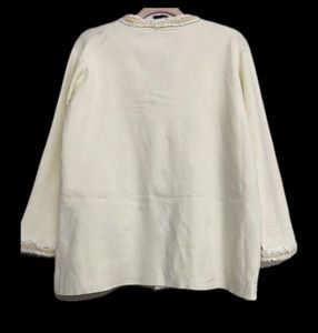 Korean Style Imported Knit Ruffle Border Cardigan