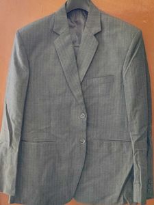 Gray Striped Suit Blazer