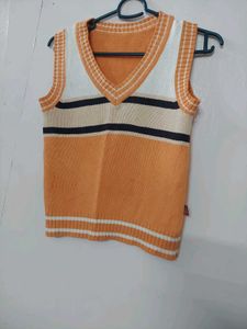 Striped Knit Sweater Vest