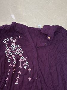 Embroidered Purple Top