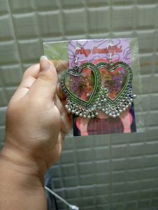 Heart Floral Dangle Earrings