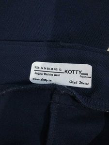 Kotty Straight Fit Blue Formal Trousers