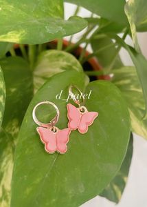 Pink Butterfly Earrings.