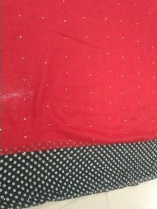 Red &amp; Polka Dot Print Fabric